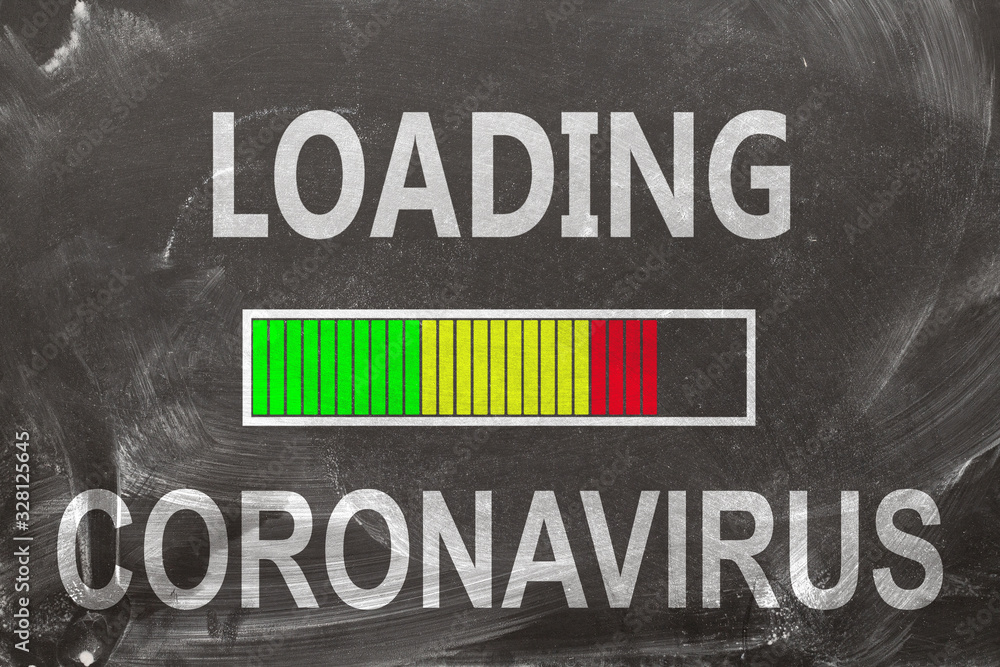 Loading Coronavirus on chalkboard