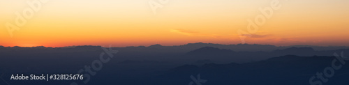 Sunset over Arizona mountain silhouettes 