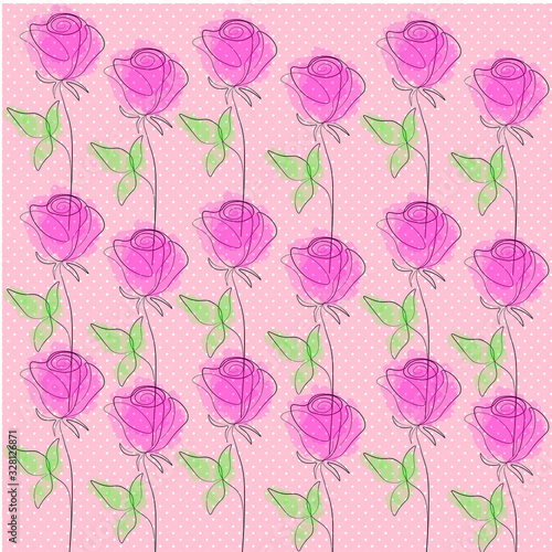 beautiful rose flower line vector ILLUSTRATION