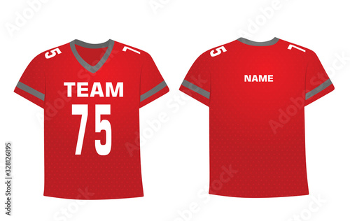 Red ice hockey shirt. vector illustration