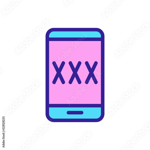 adult video icon vector. Thin line sign. Isolated contour symbol illustration