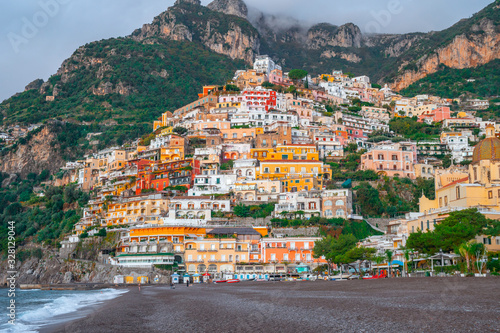Beautiful Landscape with Positano town at famous amalfi coast, Italy © k_samurkas
