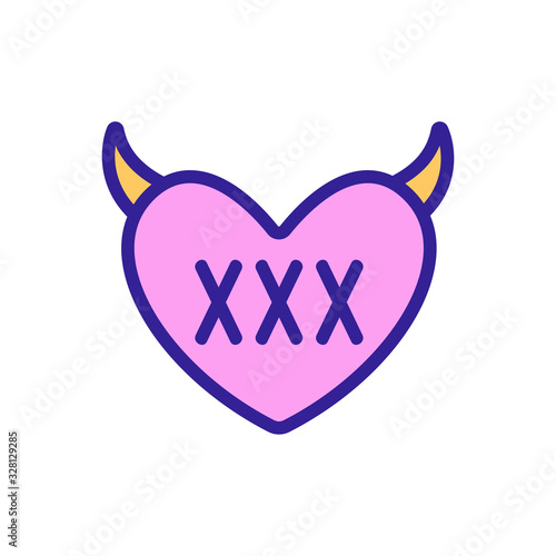 adult video icon vector. Thin line sign. Isolated contour symbol illustration