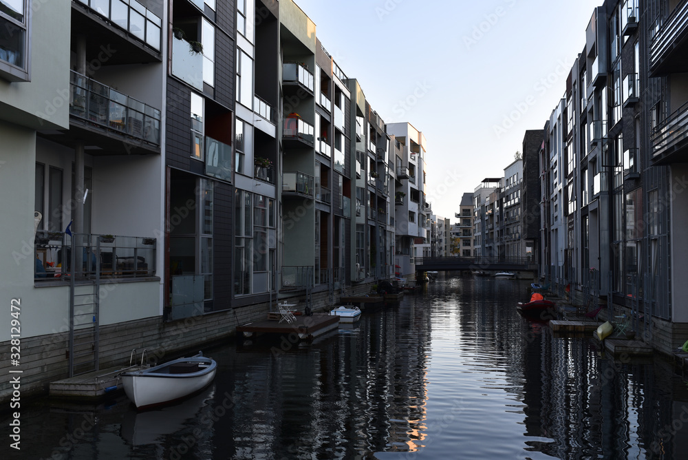 Living in the modern district on canals, 