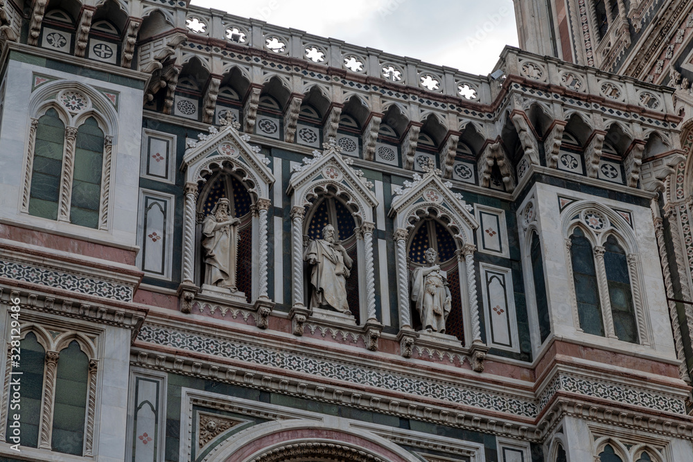 Fragment of the Duomo facade in Florence