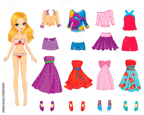 Paper Fashion Cute Doll With Nice Clothes