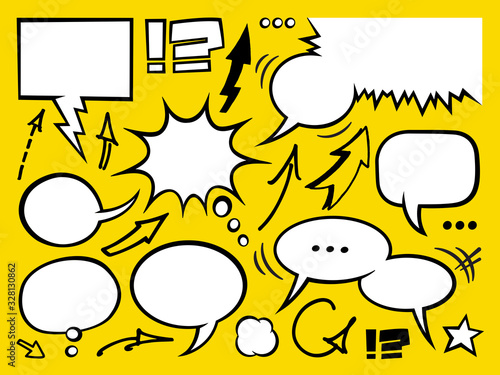 Set of comic speech bubbles. Cartoon vector illustration.
