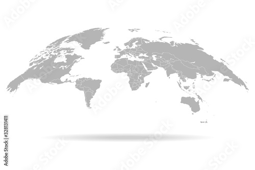 World map. 3D globe world map. Vector Illustration