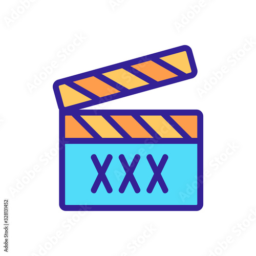 adult video icon vector. Thin line sign. Isolated contour symbol illustration