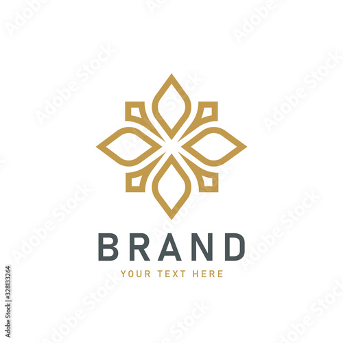 Royal Geometric Flower Logo Design	