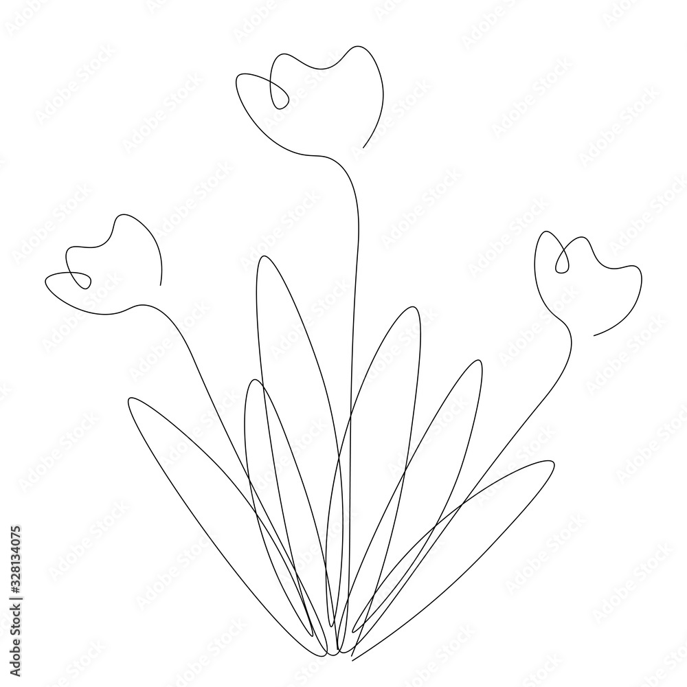 Obraz premium Spring flowers on white background vector illustration