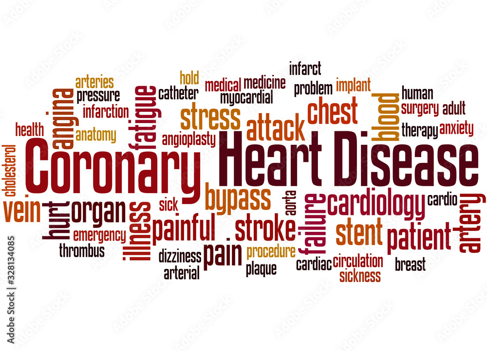 Coronary Heart Disease word cloud concept Coronary Heart Disease word cloud concept