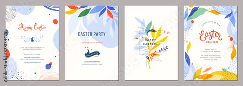 Trendy abstract Easter templates. Good for poster, card, invitation, flyer, cover, banner, placard, brochure and other graphic design.