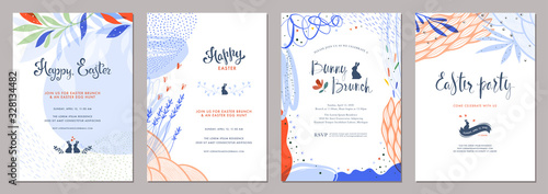 Trendy abstract Easter templates. Good for poster, card, invitation, flyer, cover, banner, placard, brochure and other graphic design.