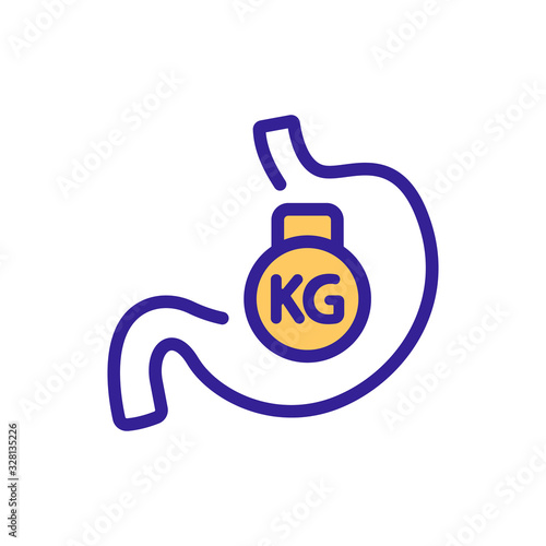 heaviness in the stomach icon vector. Thin line sign. Isolated contour symbol illustration