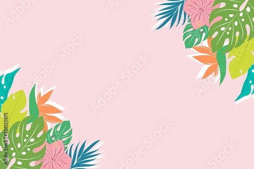 vector background with tropical leaves