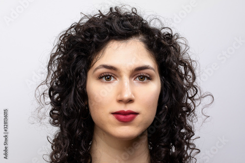 fashion portrait of a woman with red lips