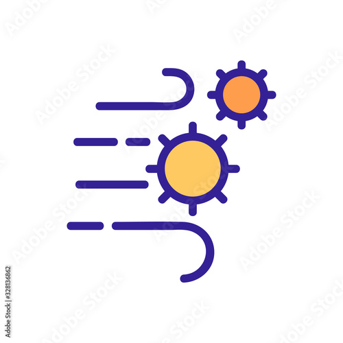 virus in the air icon vector. Thin line sign. Isolated contour symbol illustration