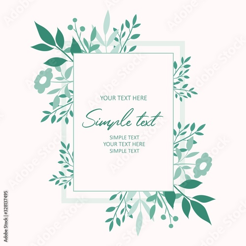 Vector flower background. Floral frame