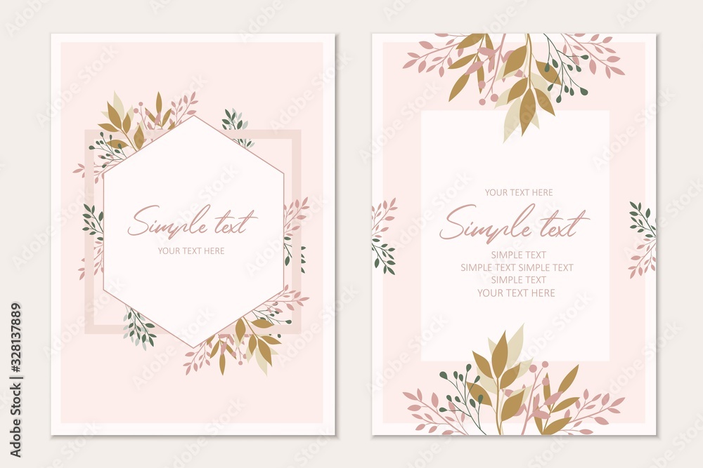 botanical card template. Invitation cards