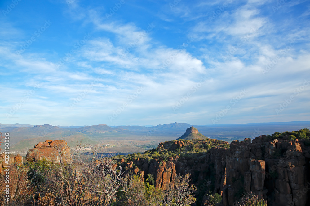 Landscape view of the scenic Valley of desolation, Camdeboo National Park, South Africa.