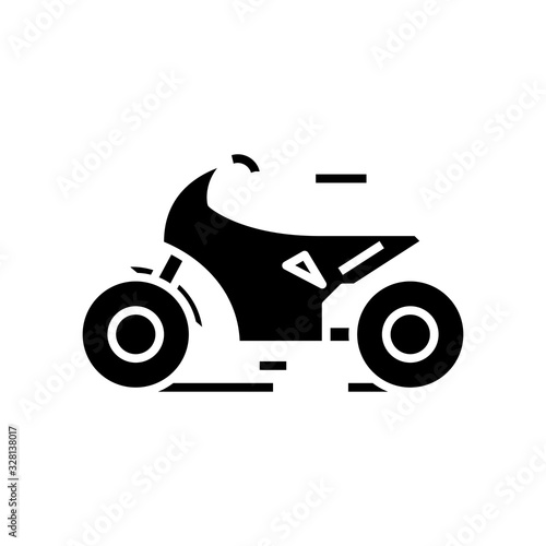 Motobike sport black icon, concept illustration, vector flat symbol, glyph sign.