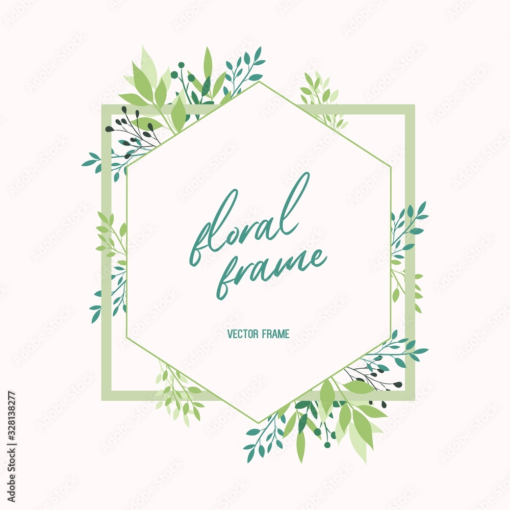 Obraz premium Vector flower background. Floral frame