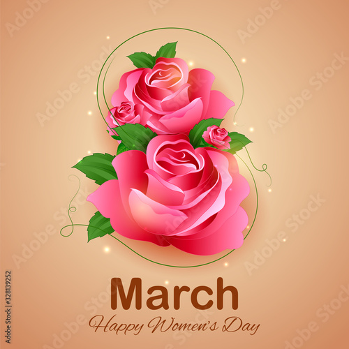 illustration of Happy International Women's Day 8th March greetings background