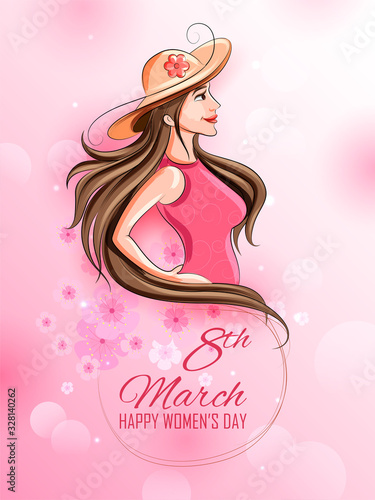 illustration of Happy International Women's Day 8th March greetings background