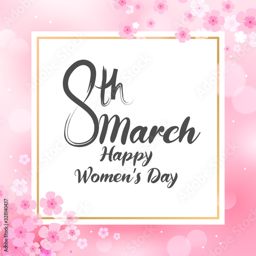 illustration of Happy International Women's Day 8th March greetings background