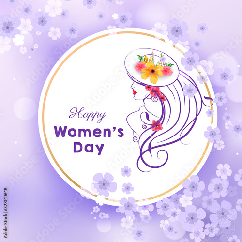 illustration of Happy International Women's Day 8th March greetings background