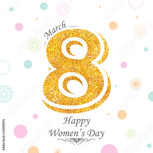 illustration of Happy International Women's Day 8th March greetings background