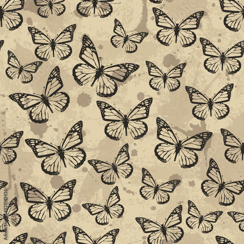 Vector seamless pattern with butterflies
