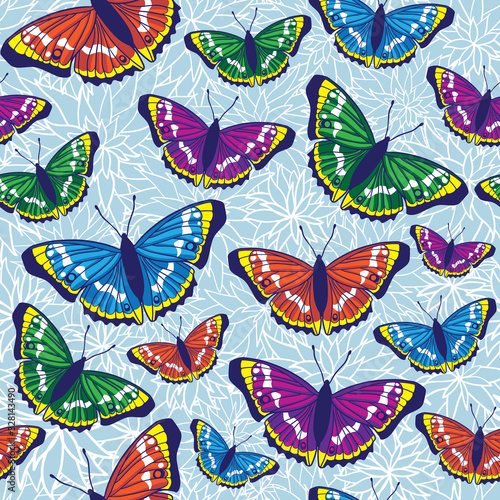 Vector seamless pattern with butterflies