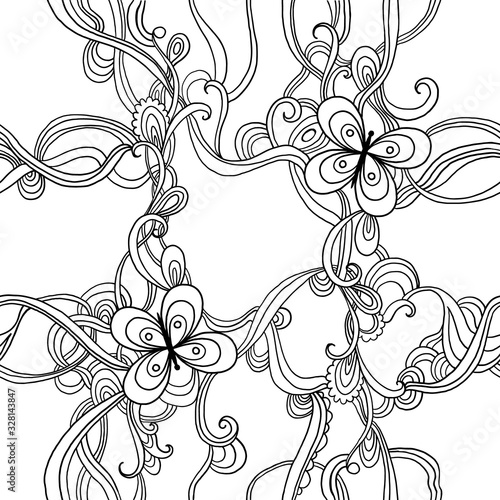 Vector seamless pattern with butterflies