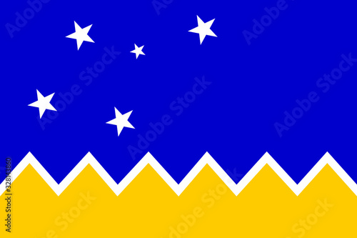 Magallanes Regionalism flag in proportions and colors vector