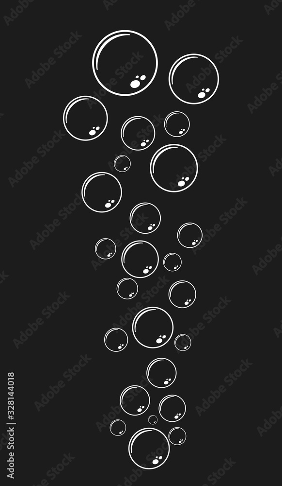Soap water bubbles set icon. Vector illustration