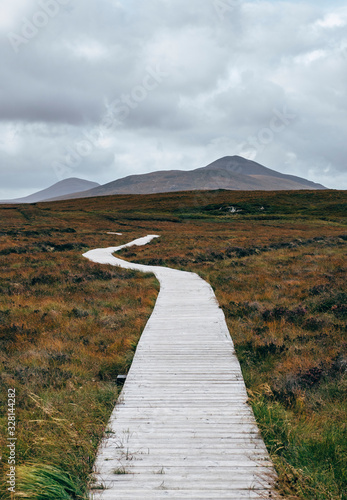 Natural Peat Bog at Forsinard. Flow Country, Highlands, Scotland, UK. photo