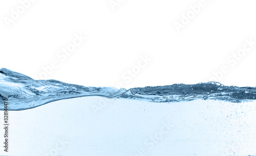 Closeup view of clear water isolated on white