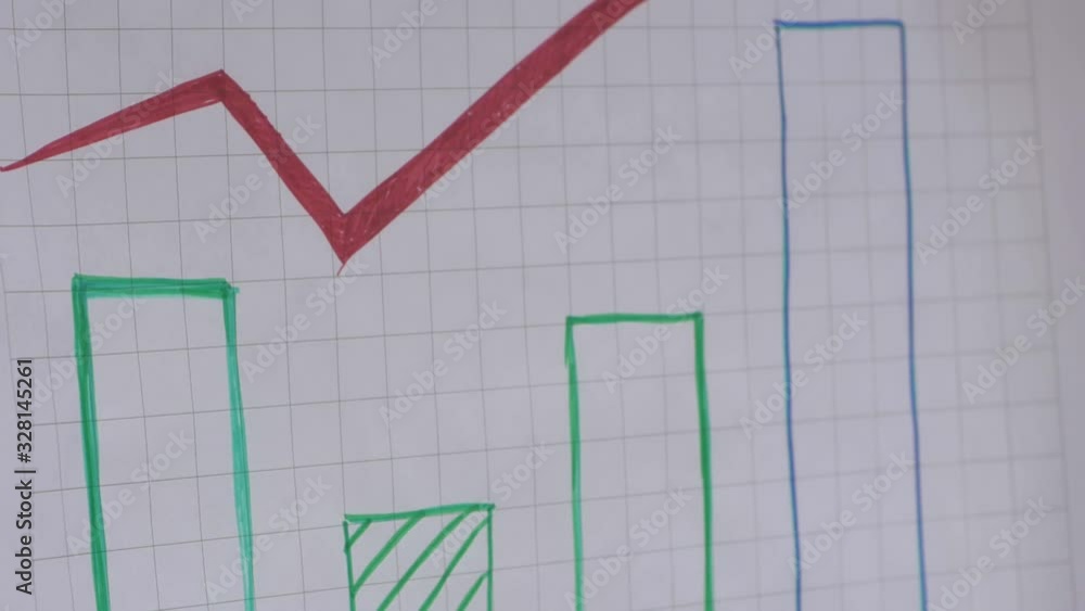 Profit chart at meeting office man hand discussion working papers presentation closeup slow motion Profit chart at meeting office man hand discussion working papers presentation closeup slow motion