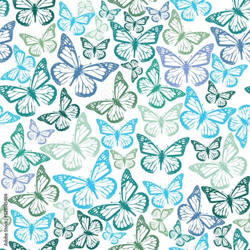 Vector seamless pattern with butterflies