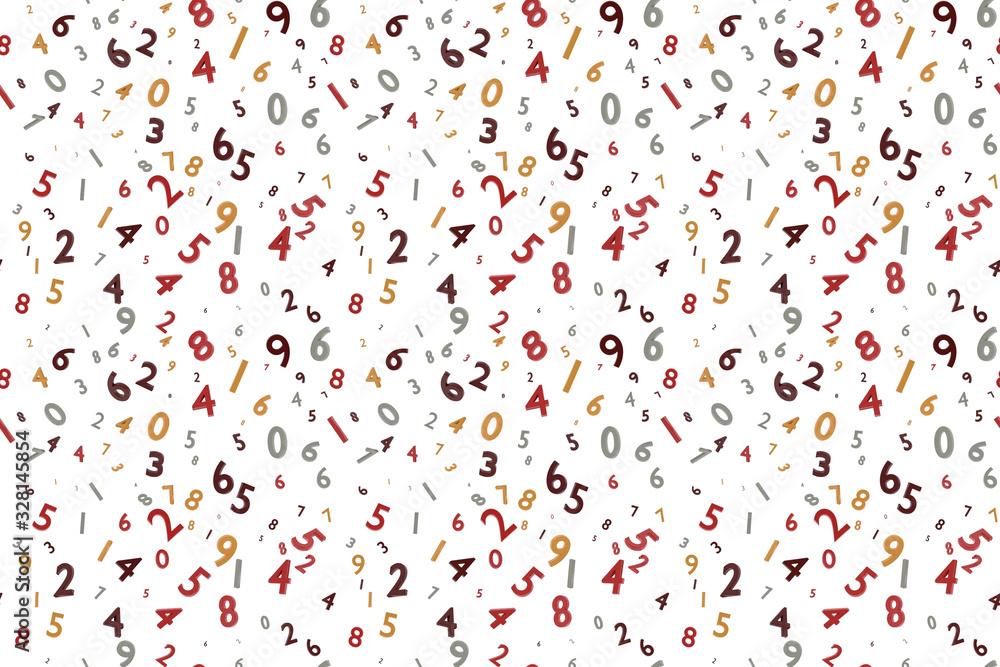 Seamless pattern from numerics as sign of mathematics or arithmetic knowledge. 3d illustration. Paper print Seamless pattern from numerics as sign of mathematics or arithmetic knowledge. 3d illustration. Paper print