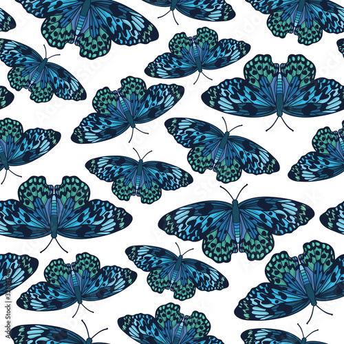 Vector seamless pattern with butterflies