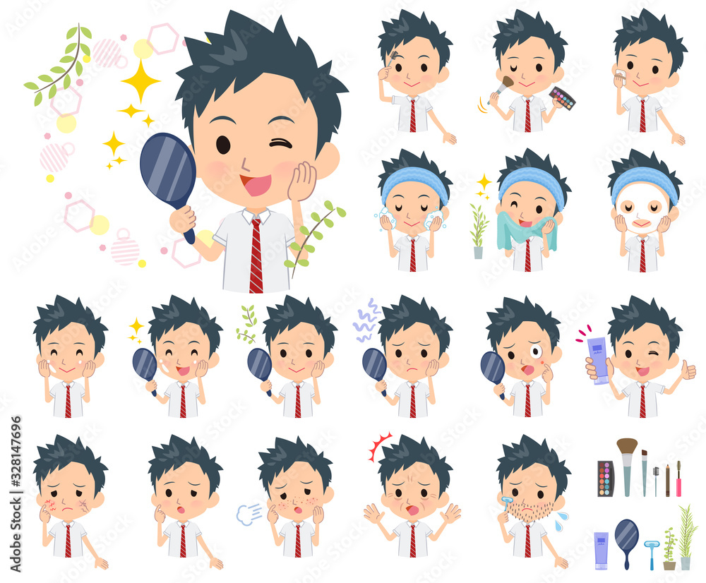 school boy White shirt necktie summer_beauty school boy White shirt necktie summer_beauty