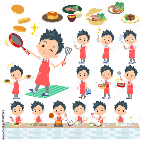 school boy White shirt necktie summer_cooking