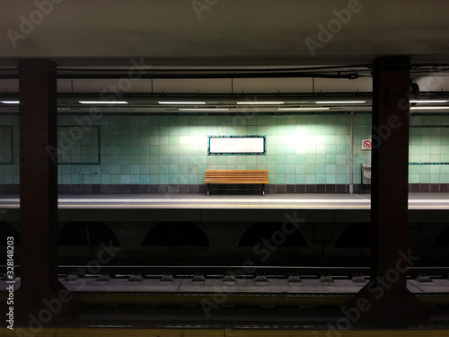 Empty subway station in Athens, Greece photo