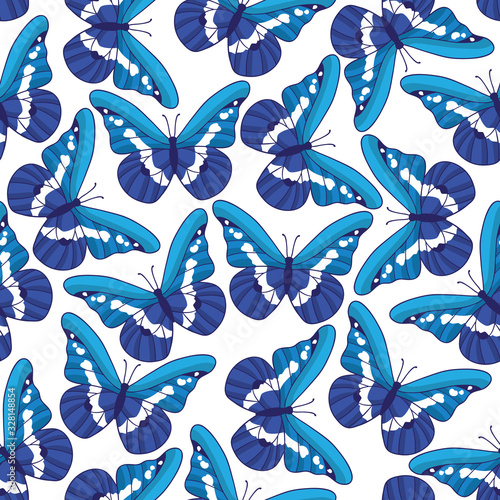 Vector seamless pattern with butterflies