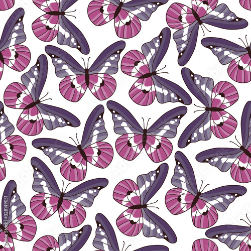 Vector seamless pattern with butterflies
