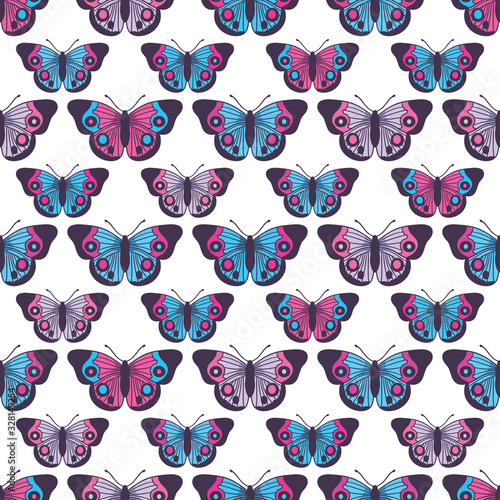 Vector seamless pattern with butterflies