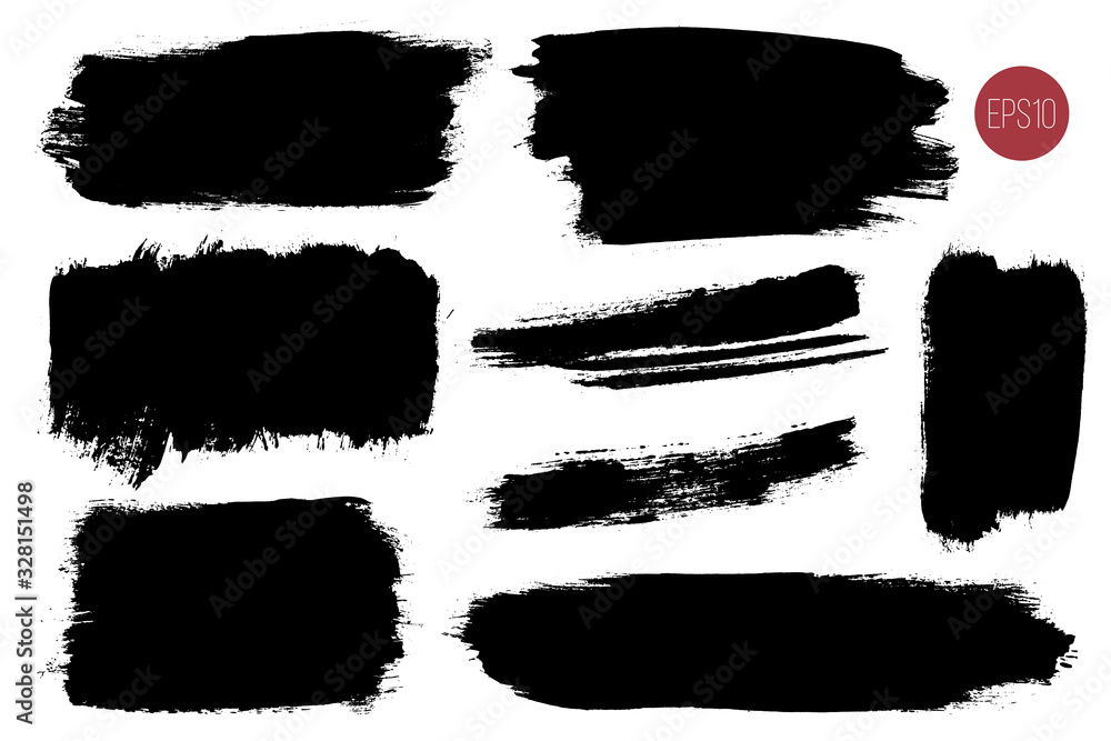 Vector set of hand drawn brush strokes, stains for backdrops. Monochrome design elements set. One color monochrome artistic hand drawn backgrounds. Vector set of hand drawn brush strokes, stains for backdrops. Monochrome design elements set. One color monochrome artistic hand drawn backgrounds.